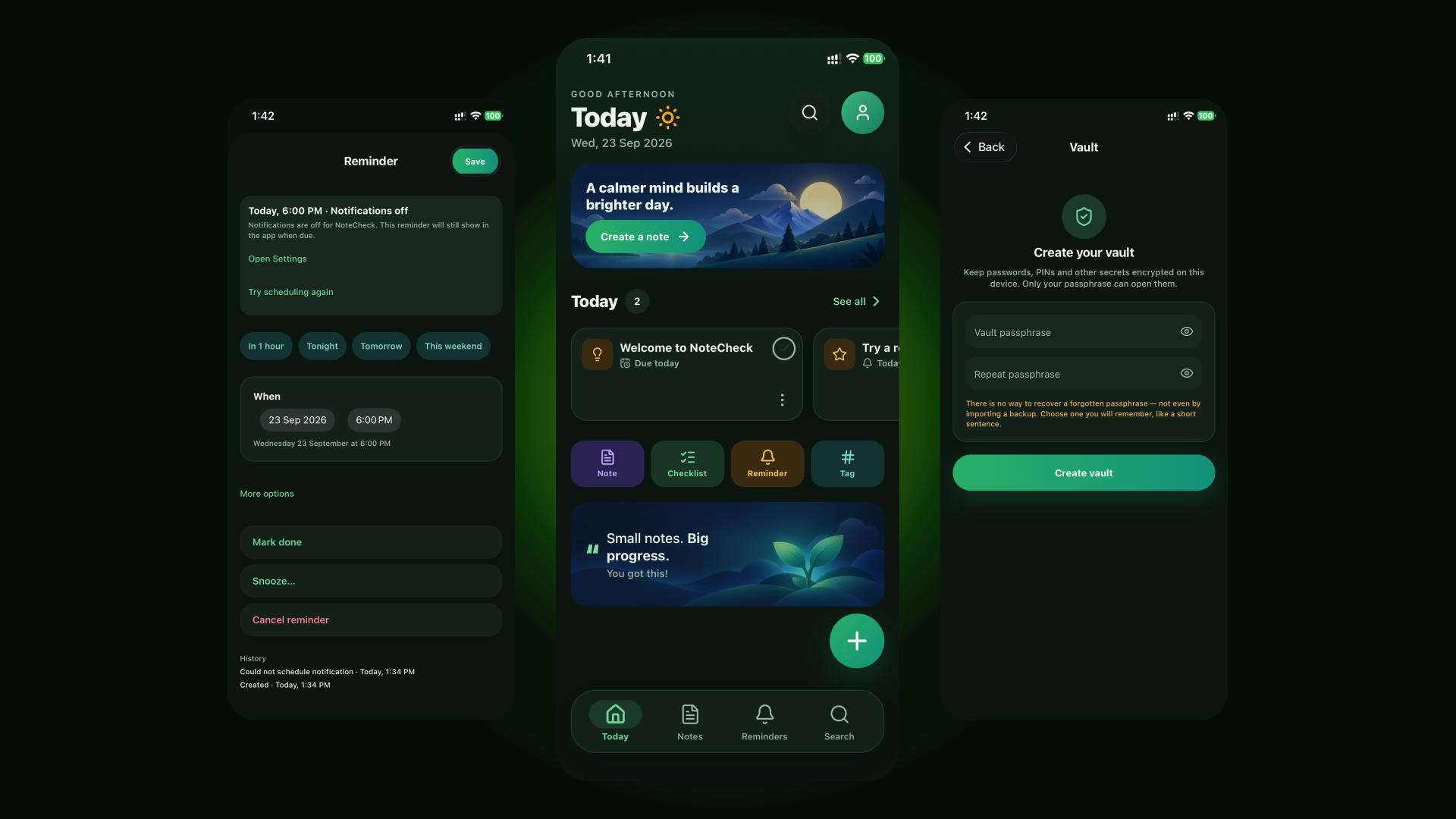 NoteCheck app screen